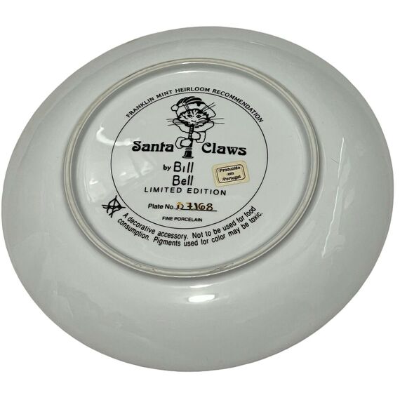 The Franklin Mint Limited Edition Collector's Plate "Santa Claws" by Bill‎ Bell - Picture 2 of 7
